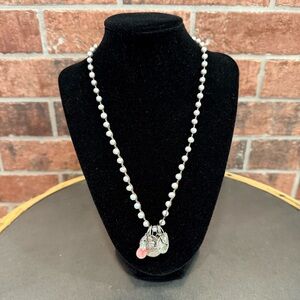 Vintage Love Heals Pearl Charm Necklace
